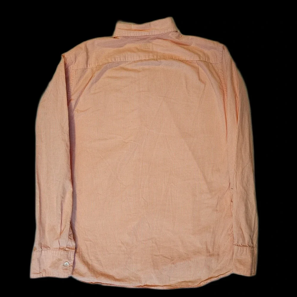 J. Crew Large‎ Orange Check Gingham Button-Up Shirt